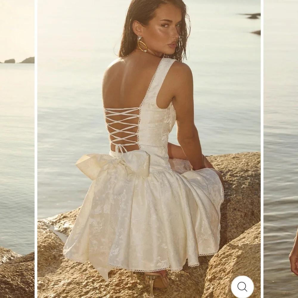 Chic Cream Lace Mini Dress - Picture 6 of 7